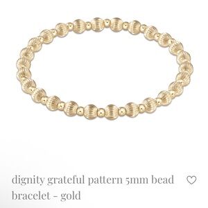 NWT Enewton Dignity Grateful Pattern 5mm Bead Bracelet - Gold NEW $88